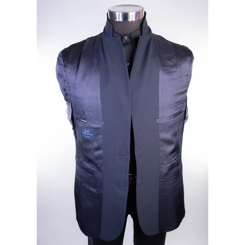 Brooks Brothers 346 Blazer Sport Coat Sz 40S Wool Solid Blue Two Button Jacket